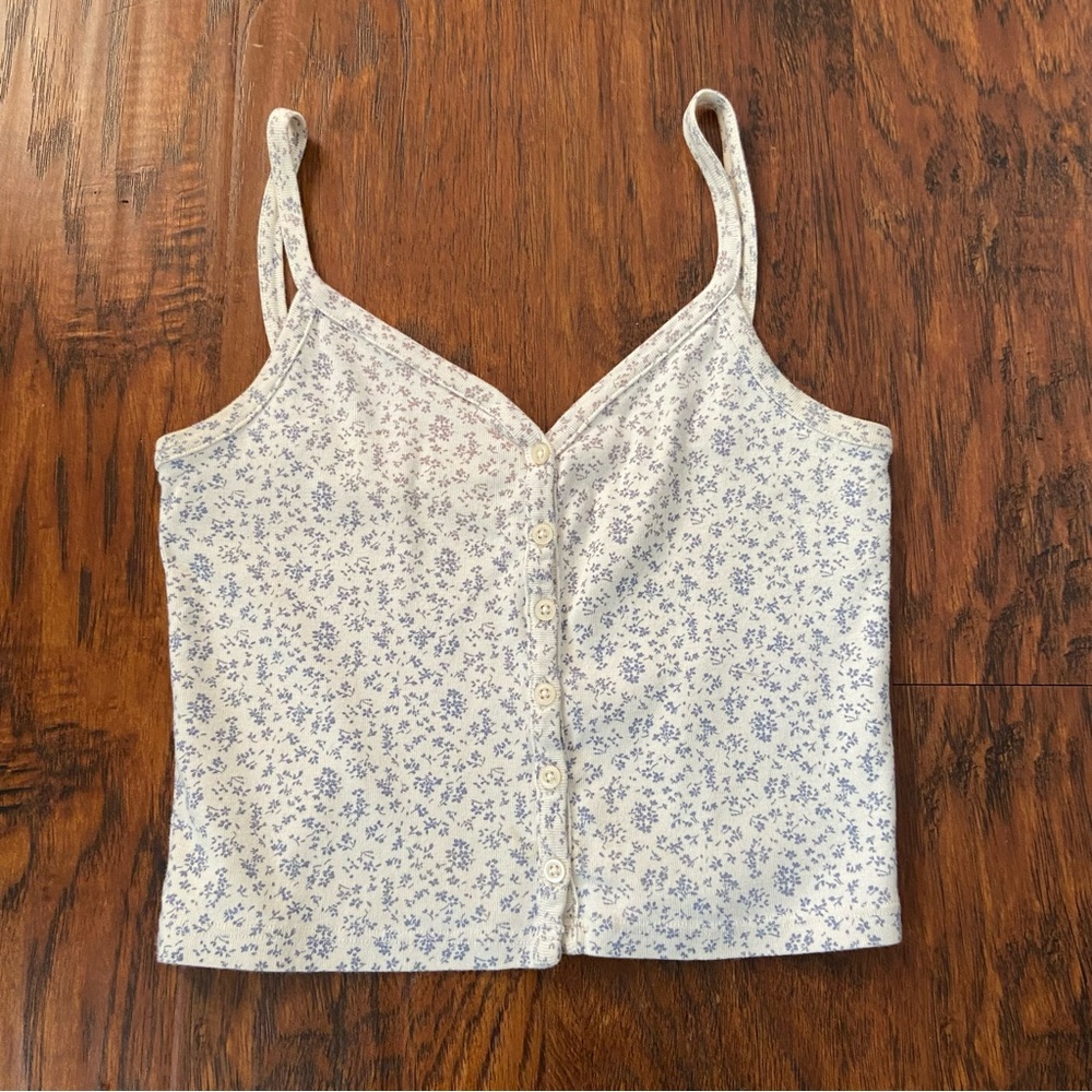 Brandy Melville floral purple tank top